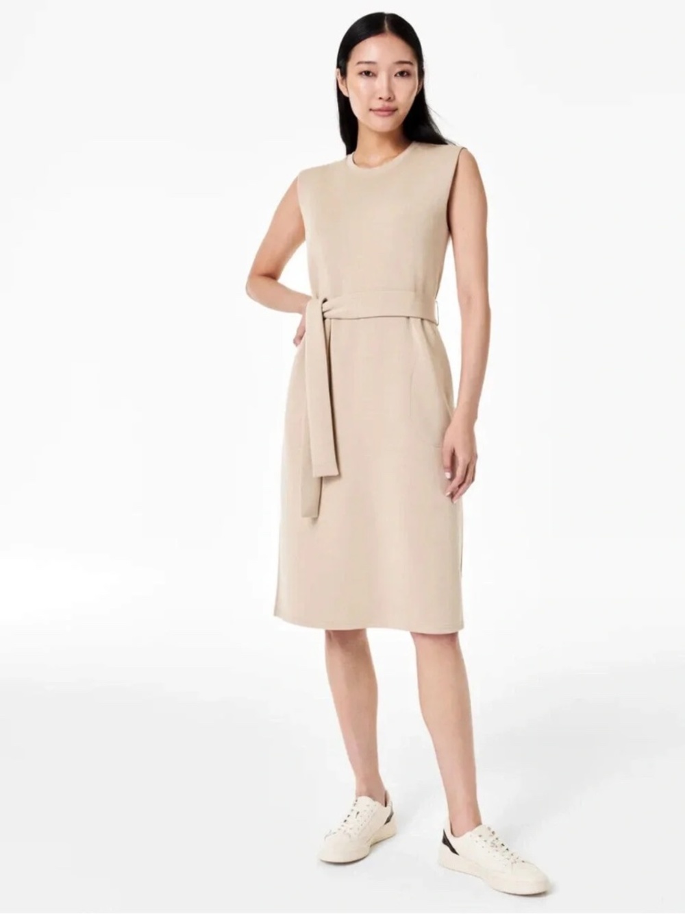 SPANX Air Essentials Sleeveless Tank Dress Midi Tahini Beige 2XL NEW NWT